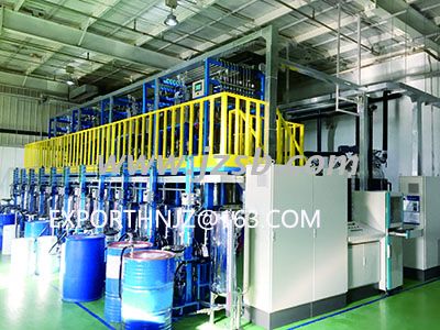 blending station for polyol and blowing agents